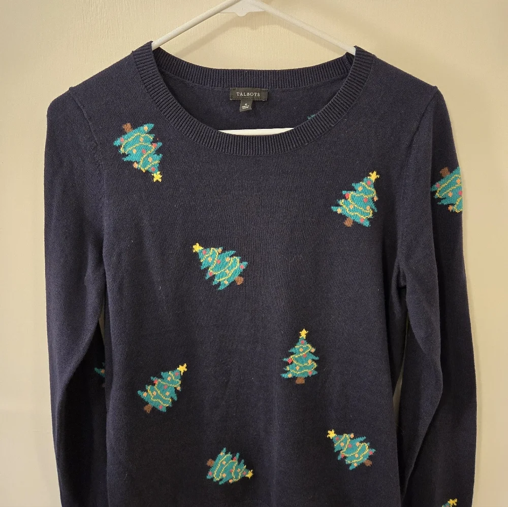 Talbots Christmas Tree Sweater, Small - Picture 2 of 5